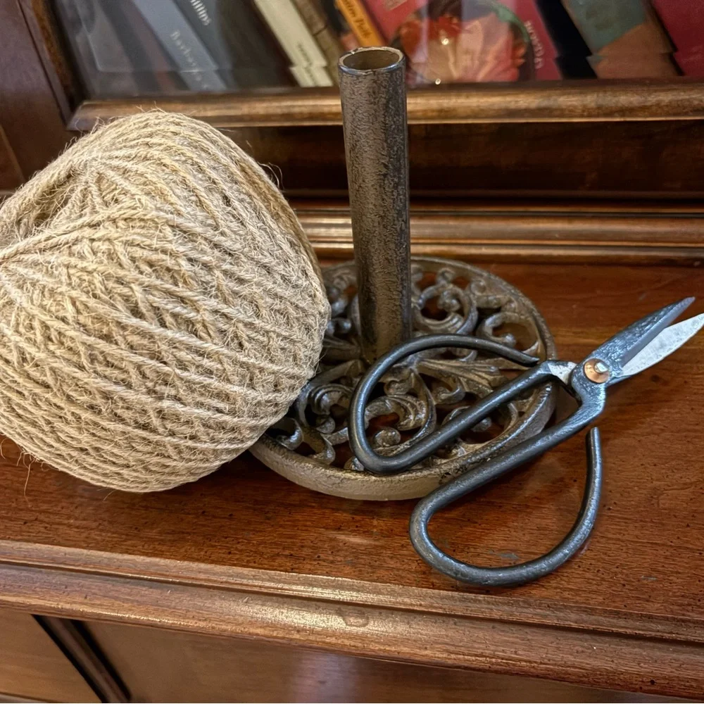 Rustic Twine Holder with Scissors - Picture 2 of 3